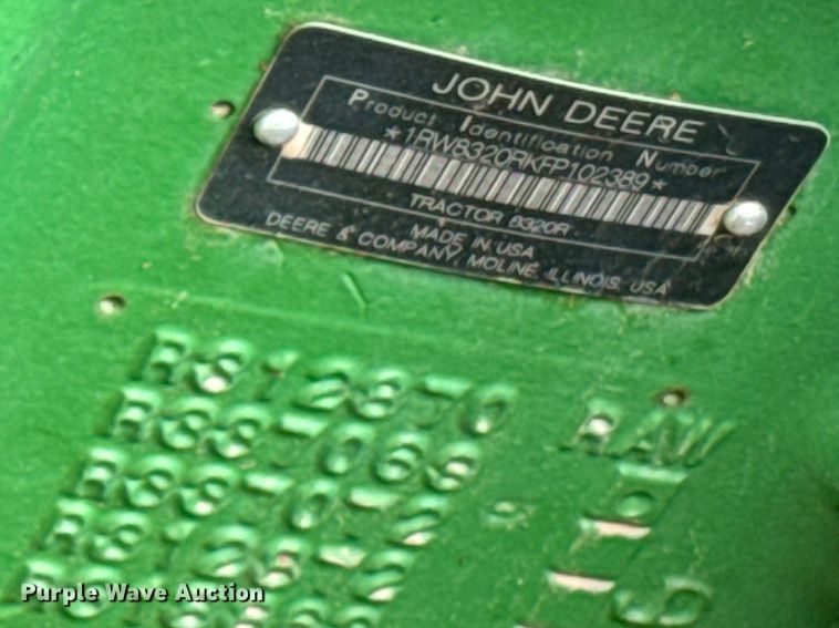 image for item DQ6953 2015 John Deere 8320R MFWD tractor