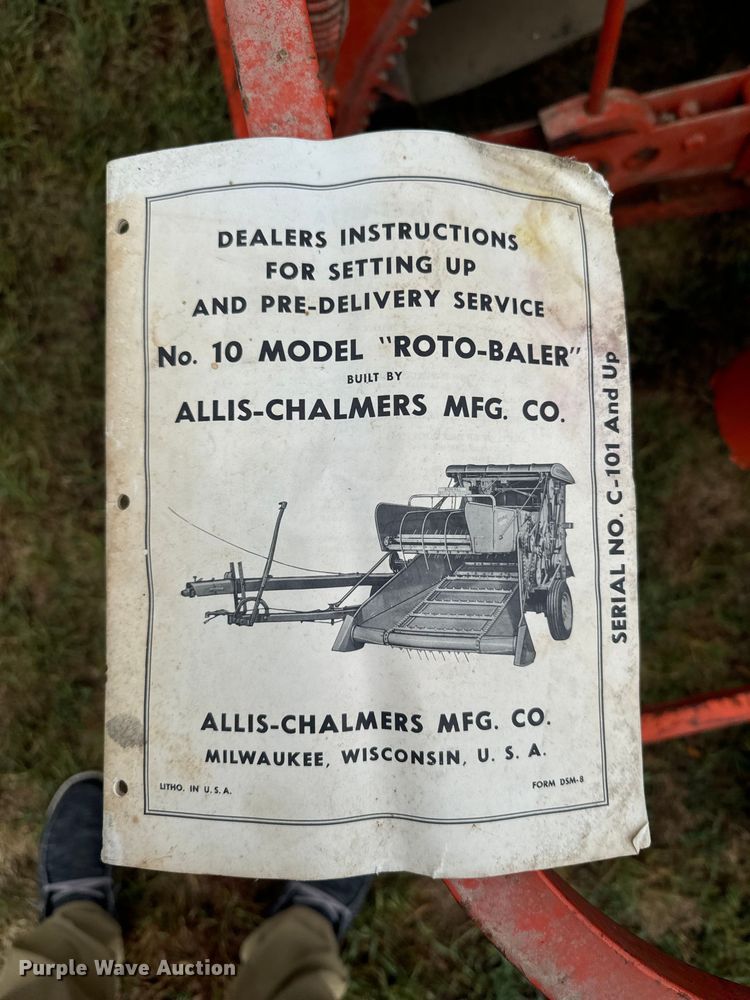image for item DX1048 Allis Chalmers Roto-Baler No. 10 round baler