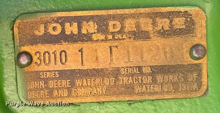 image for item DX3561 1961 John Deere 3010 tractor