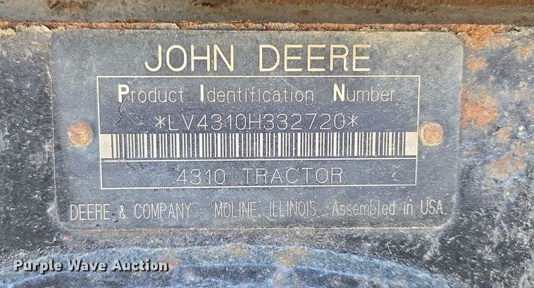 image for item EJ7151 2004 John Deere 4310 MFWD tractor