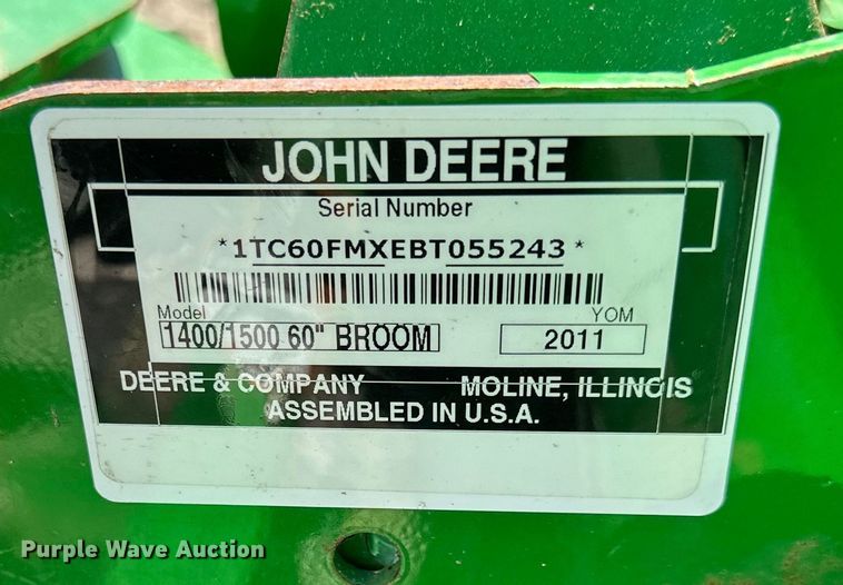 image for item EJ7165 John Deere  power broom