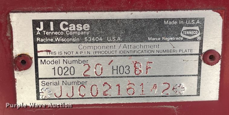 image for item EK8958 1995 Case 1020 flex draper head
