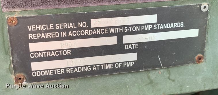 image for item DM7964 1986 AM General M931A1 semi truck