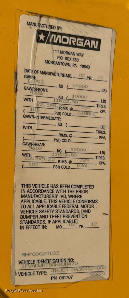 image for item EI4033 2013 Freightliner  flatbed truck