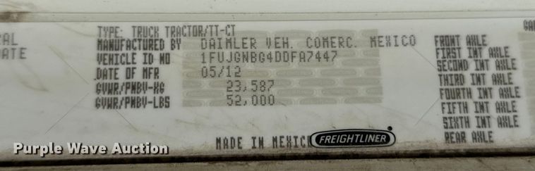 image for item LF9994 2013 Freightliner Coronado 122 semi truck