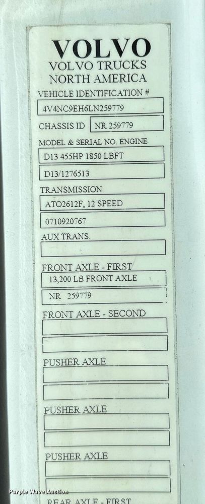 image for item MV9057 2020 Volvo VNL semi truck