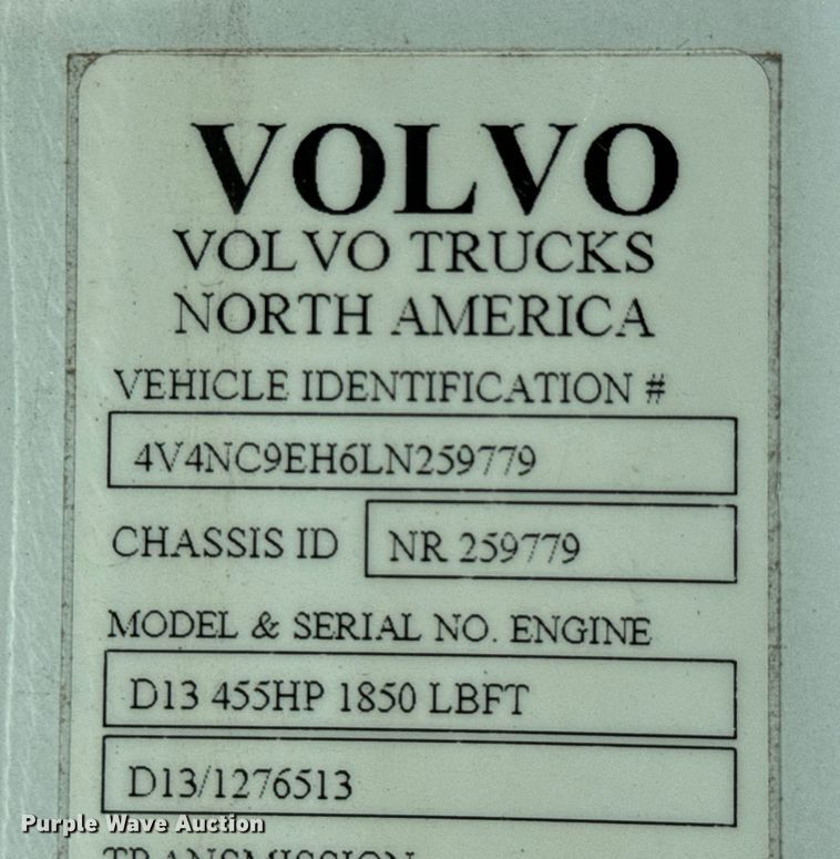 image for item MV9057 2020 Volvo VNL semi truck