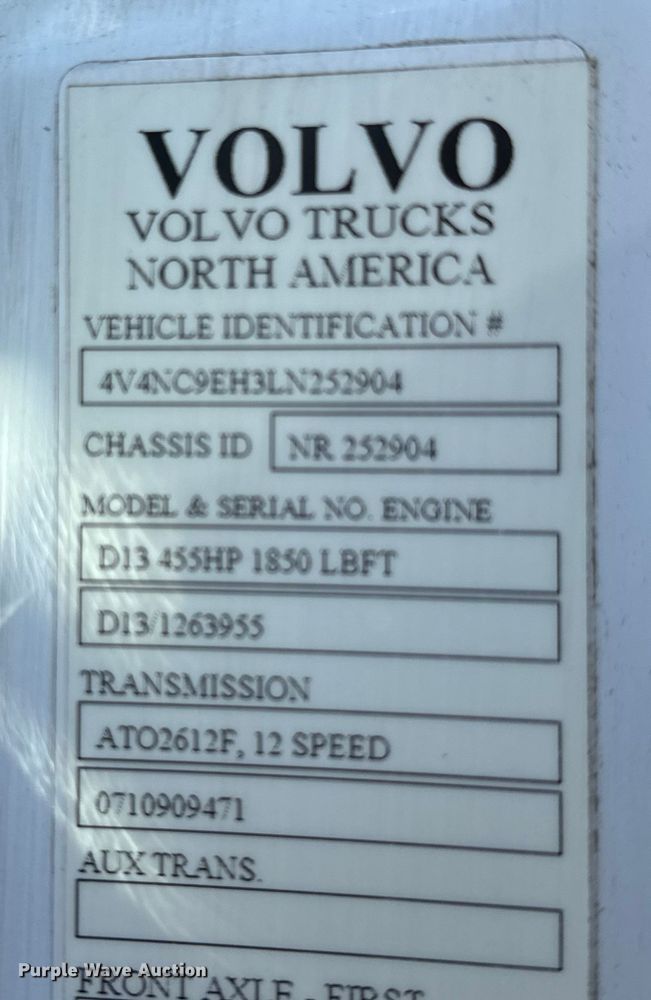 image for item MV9058 2020 Volvo VNL semi truck