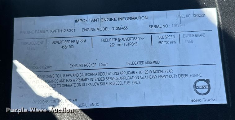 image for item MV9059 2020 Volvo VNL semi truck