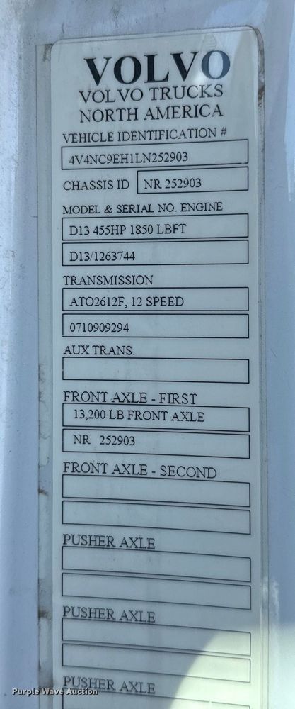 image for item MV9059 2020 Volvo VNL semi truck