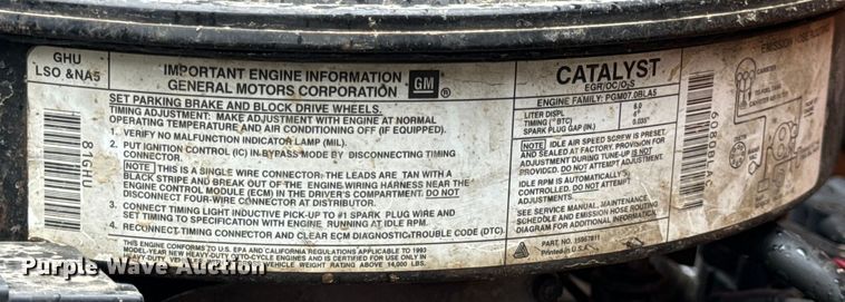 image for item OF9955 1993 Chevrolet  Kodiak C5500 dump flatbed truck