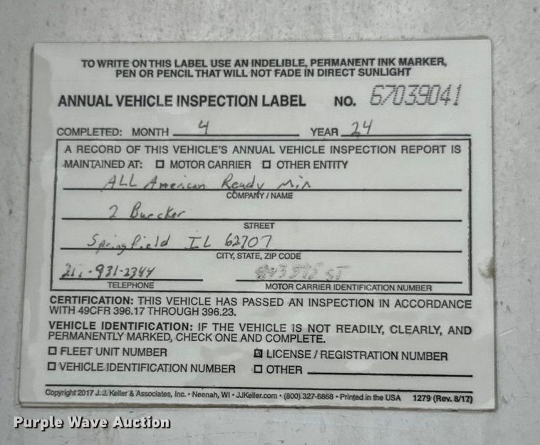 image for item OG9624 1986 CMC end dump trailer