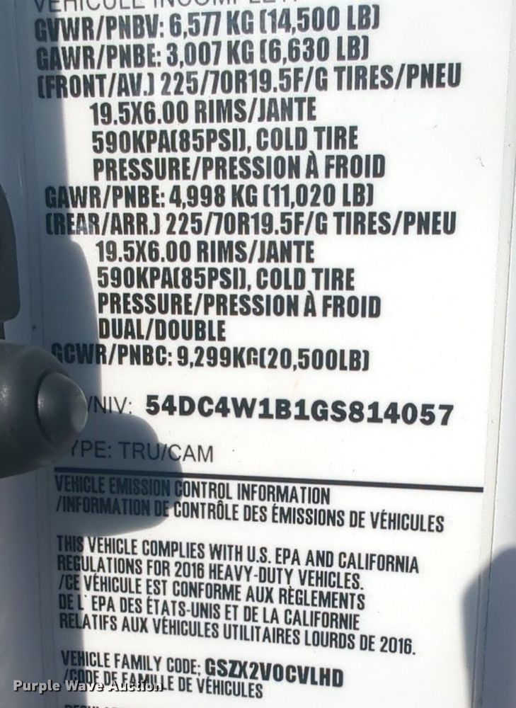 image for item DL1040 2016 Isuzu NPR delivery truck 