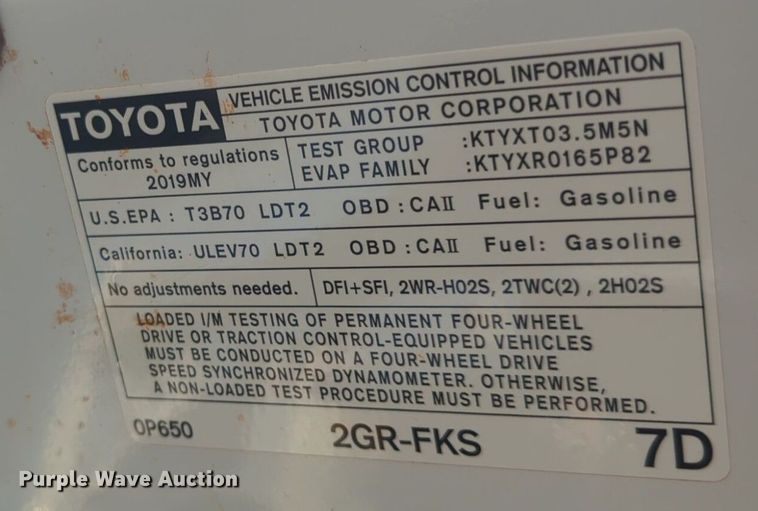 image for item DL1068 2019 Toyota  Tacoma Double Cab pickup truck