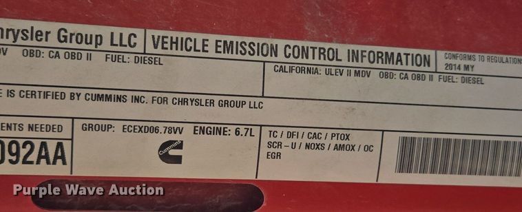 image for item DP6682 2014 Dodge Ram 2500HD Crew Cab pickup truck