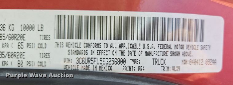 image for item DP6682 2014 Dodge Ram 2500HD Crew Cab pickup truck