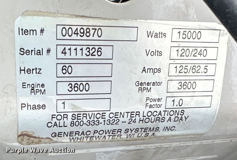 image for item DS4239 Centurion  15000 generator