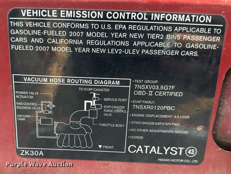 image for item DS4241 2007 Nissan Maxima 