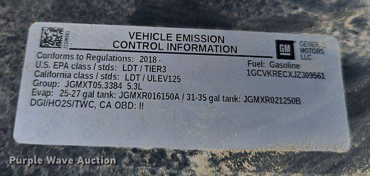 image for item DS4709 2018 Chevrolet Silverado 1500 Double Cab pickup truck