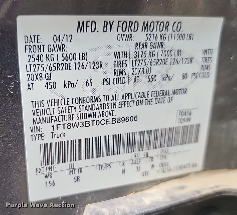 image for item DS4712 2012 Ford F350 Super Duty Lariat Crew Cab pickup truck