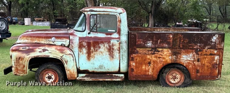 image for item DX1050 1956 Ford F100 utility bed pickup truck