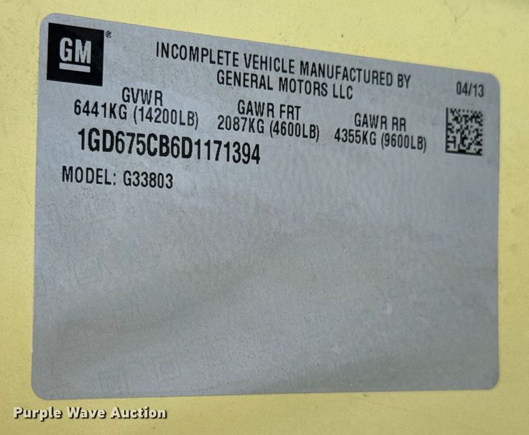 image for item DX1083 2013 GMC Savana G4500 refrigerated truck