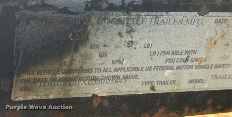 image for item DX3459 2014 Doolittle Cargo enclosed cargo trailer