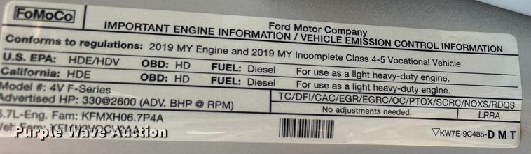 image for item EG0928 2019 Ford F550 Super Duty Crew Cab winch truck