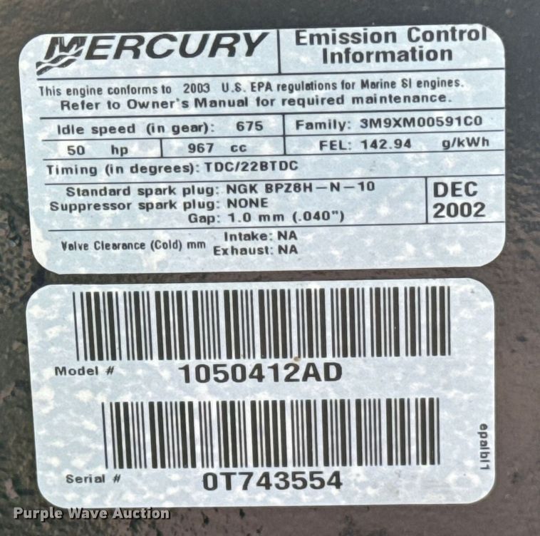 image for item EH4003 2003 Bass Tracker Pro Crappie 175 boat