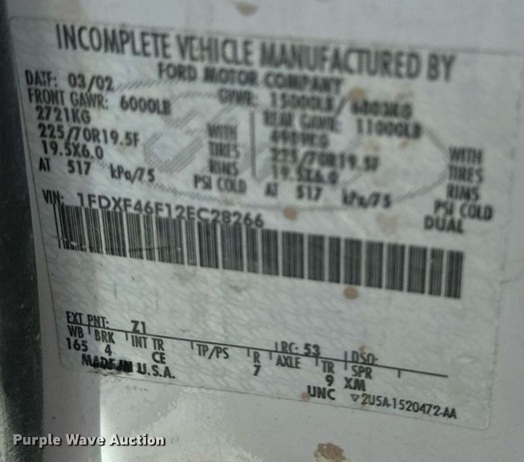 image for item EH4434 2002 Ford F450 Super Duty refuse truck