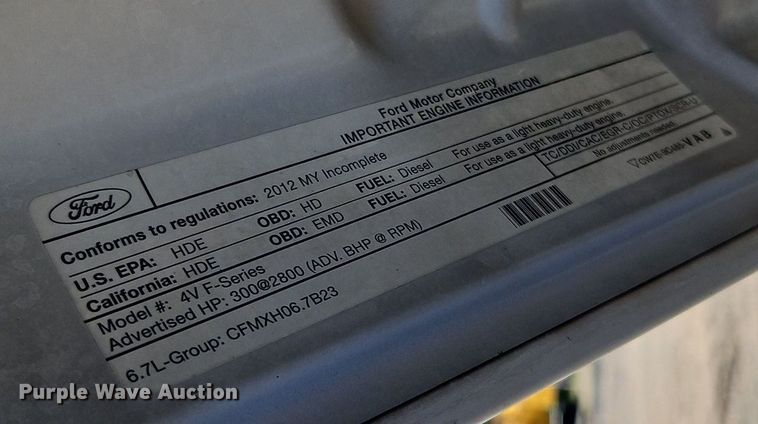 image for item EI8230 2012 Ford F550 Super Duty XL utility / service truck