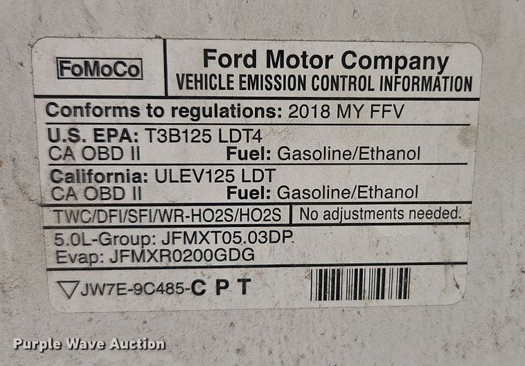 image for item EI8257 2018 Ford F150 Lariat SuperCrew pickup truck