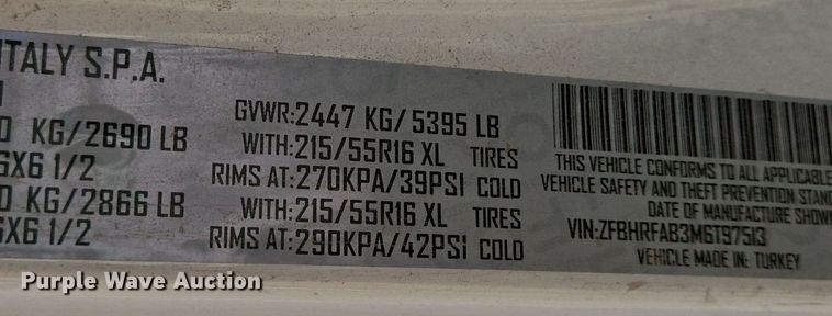 image for item EJ2923 2021 Dodge Ram Promaster City van