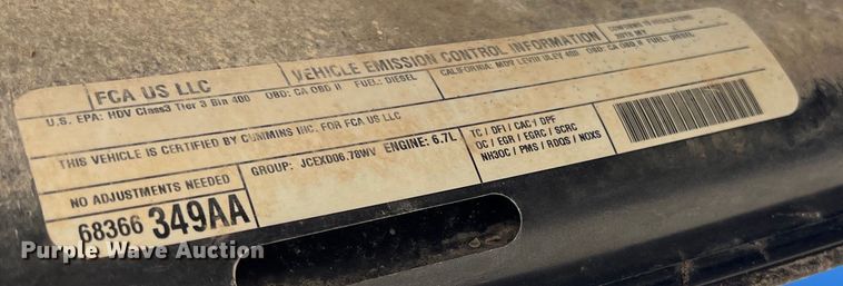 image for item EJ2934 2018 Dodge Ram 3500 Crew Cab pickup truck