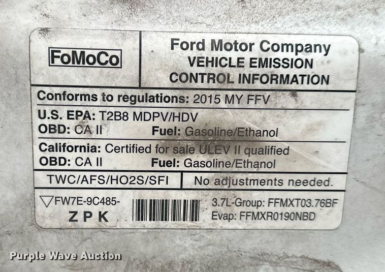 image for item EJ7181 2015 Ford  Transit 250 van