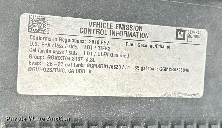 image for item EJ7206 2016 GMC Sierra 1500 pickup truck