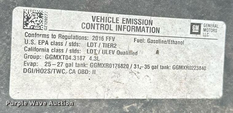 image for item EJ7207 2016 GMC Sierra 1500 pickup truck