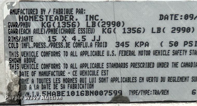 image for item EK3214 2011 Homesteader 610FS enclosed cargo trailer