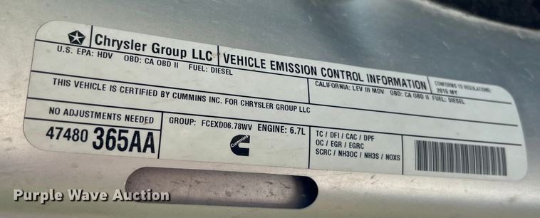 image for item EK8932 2015 Dodge Ram 3500HD Crew Cab flatbed pickup truck