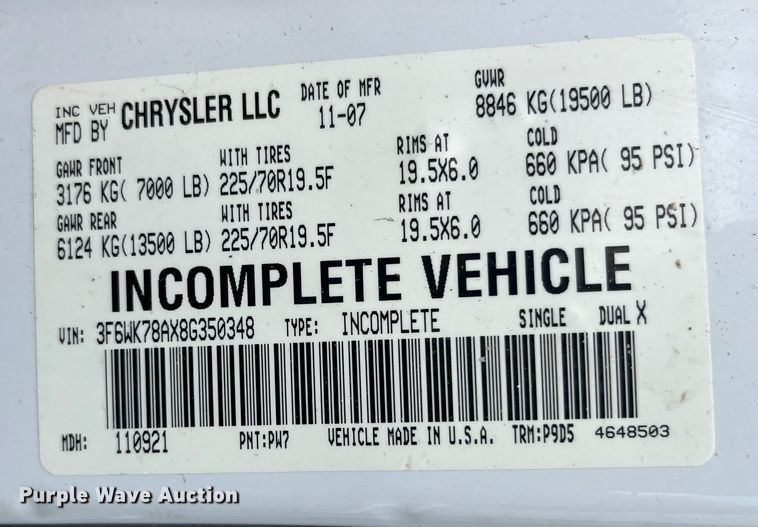 image for item EK8949 2008 Sterling Bullet 5500 flatbed truck