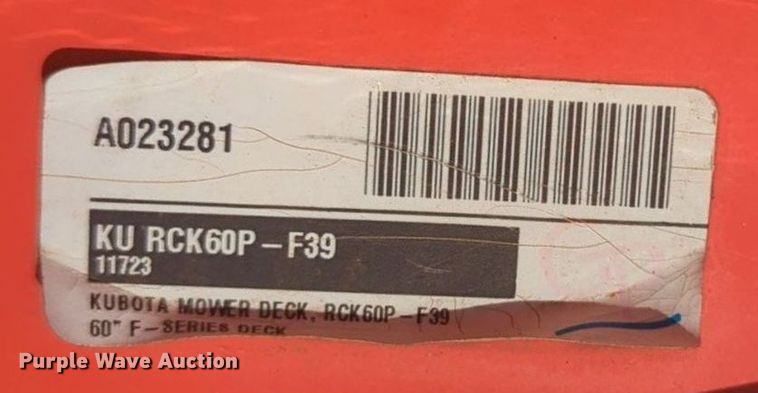 image for item EQ2037 Kubota RCK60P-F39 mower deck 