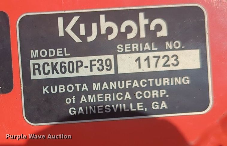image for item EQ2037 Kubota RCK60P-F39 mower deck 