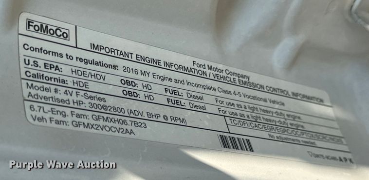 image for item MV9036 2016 Ford F550 Crew Cab flatbed truck