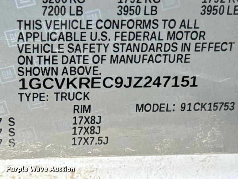 image for item ND9335 2018 Chevrolet Silverado 1500 Double Cab pickup truck