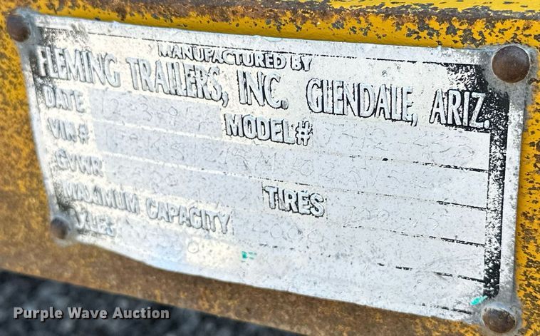 image for item NQ9350 1991 Fleming  tilt deck equipment trailer