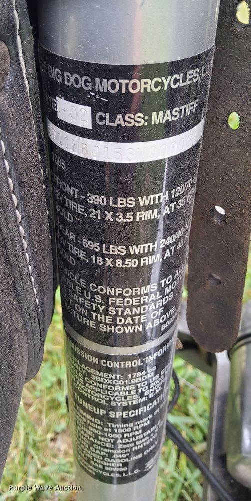 image for item NX9150 2003 Big Dog Mastiff motorcycle