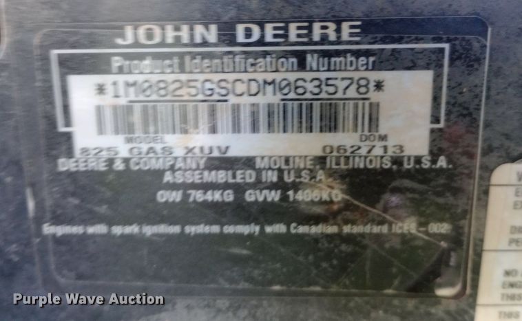 image for item NY9475 2013 John Deere 825i Gator utility vehicle