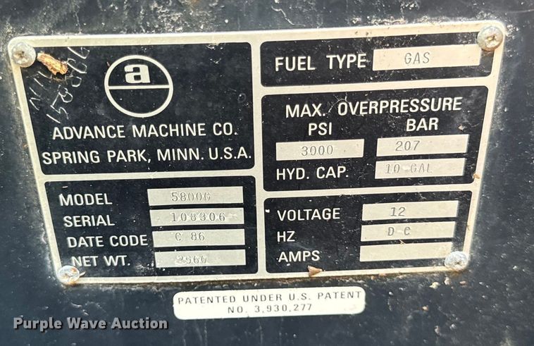 image for item OG9636 1986 Advanced  Retriever 5800 sweeper