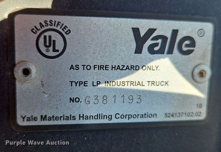 image for item OJ9825 Yale  GLC050VXNVSE094 forklift