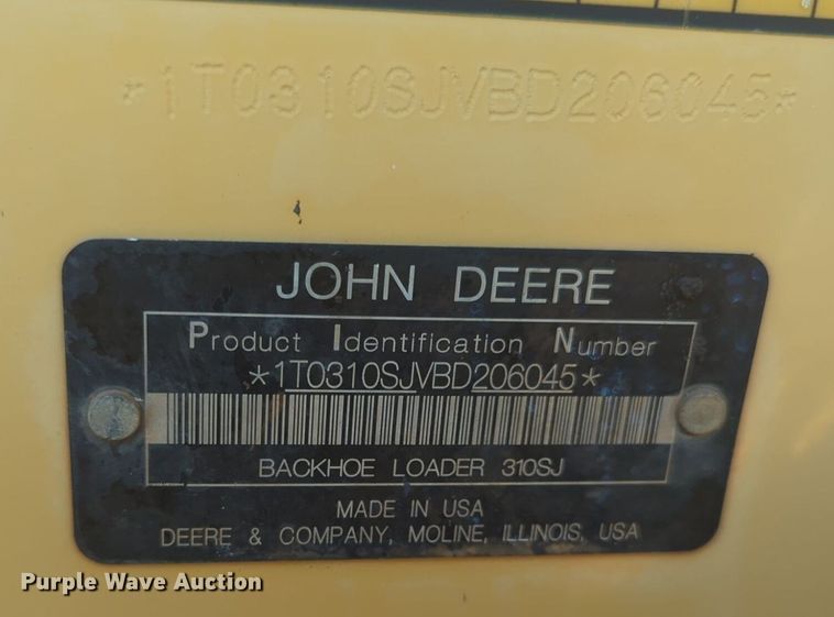 image for item DL1070 2011 John Deere  310SJ backhoe